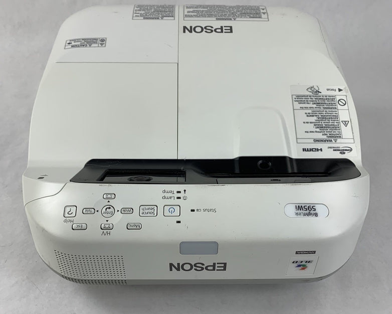 Epson BrightLink 595Wi H599A LCD Projector 205 Lamp Hours - No Remote Loud Fan
