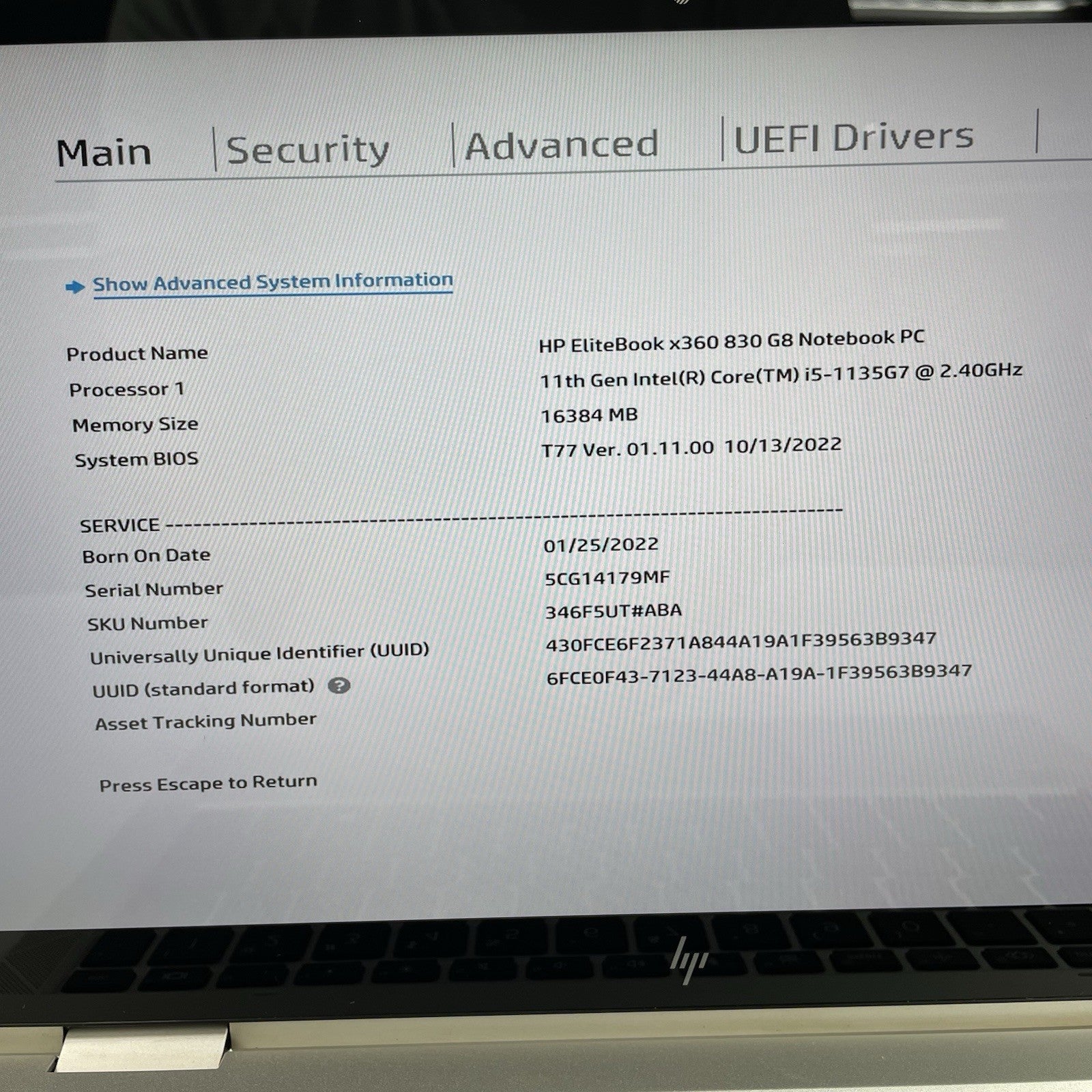 HP EliteBook x360 830 G8 Touch 13.3" i5-1135G7 2.40 GHz 16 GB RAM No SSD/OS/AC2