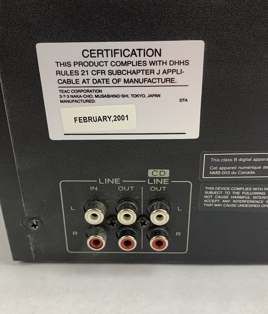 Tascam CD-A500 CD Player / Cassette Combination Deck - Parts or Repair