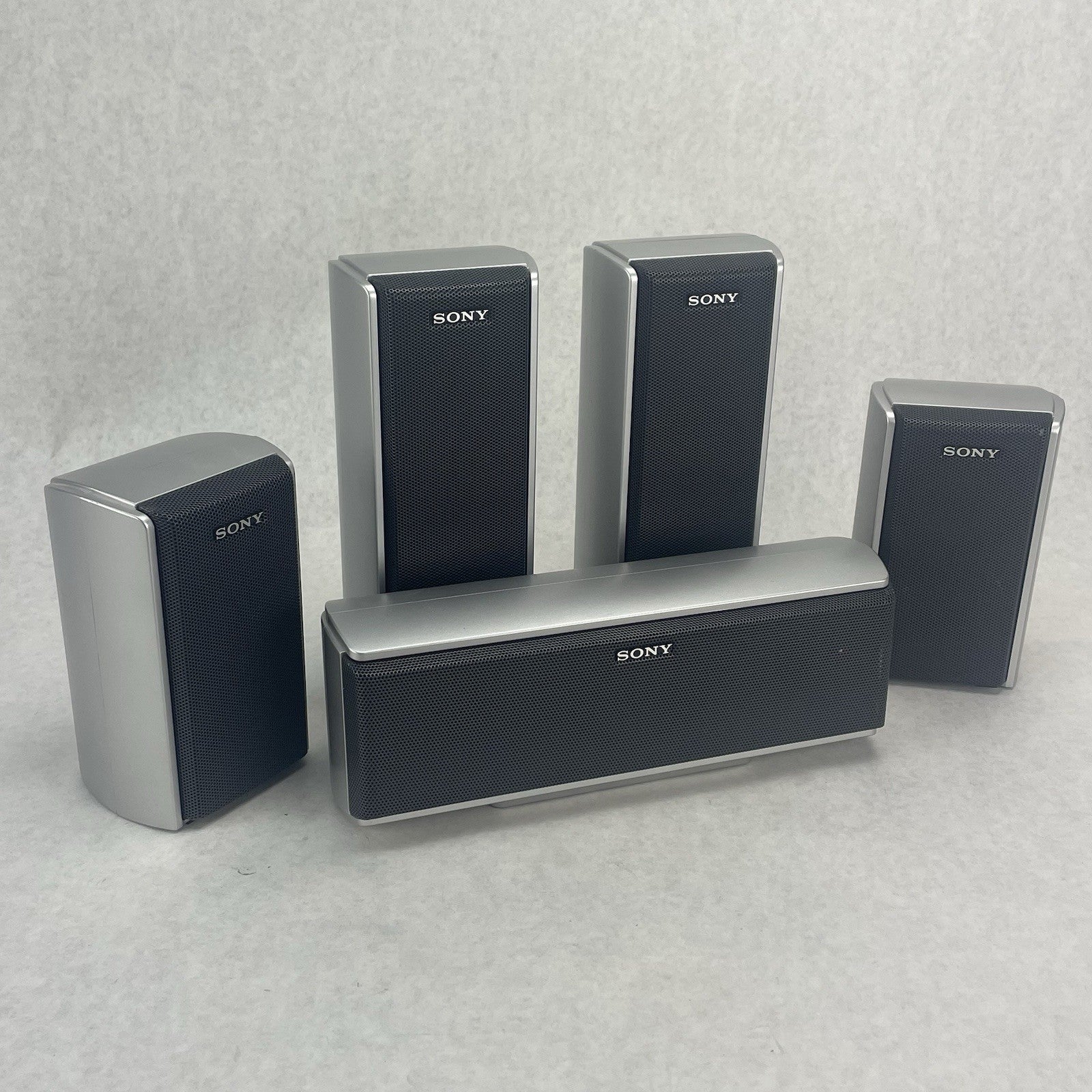 Sony 5.1 Speaker Lot SS-CT51 SS-TS51 SS-TS52 Silver Home Theater Surround Sound0