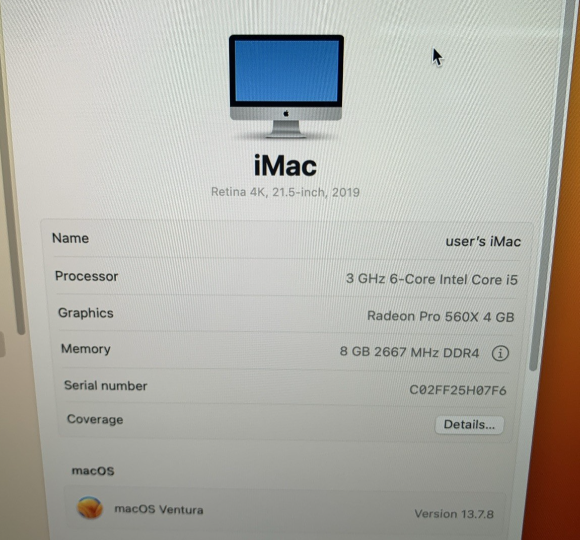 Apple iMac A2116 2019 Retina 4K 21.5" 3GHz i5 8GB RAM 250GB SSD - Screen Crack2
