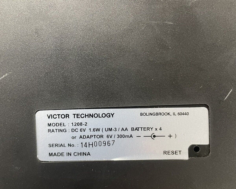 Victor 1208-2 Compact Printing Calculator No Power Cord Battery-Use Only