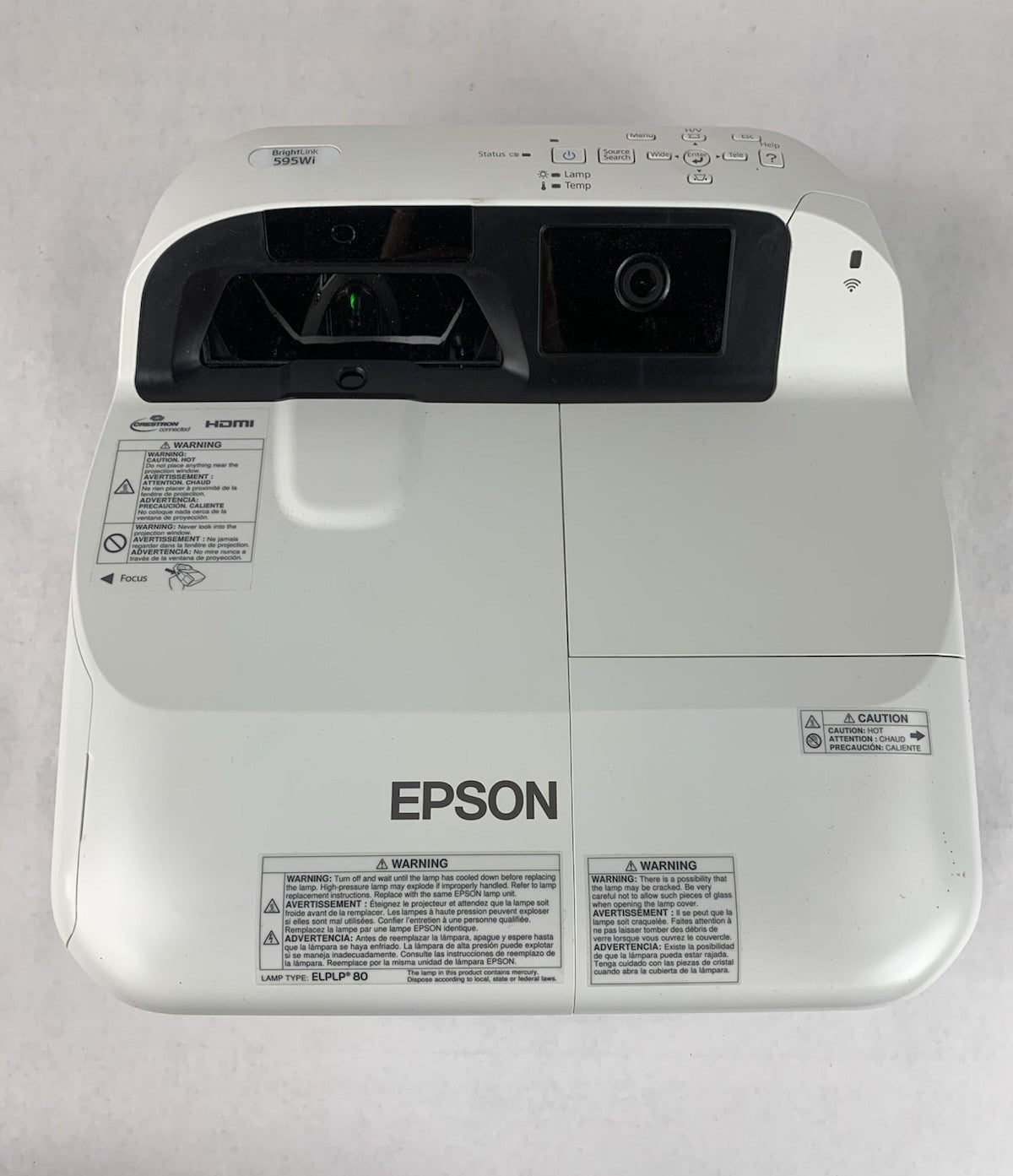 Epson H599A BrightLink 595Wi LCD Lamp Projector 2858 Lamp Hours No Remote5