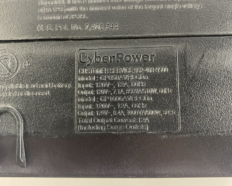 Cyber Power CP1000 AVR LCDA 1000 VA AVR 9 Outlets No Batteries Tested
