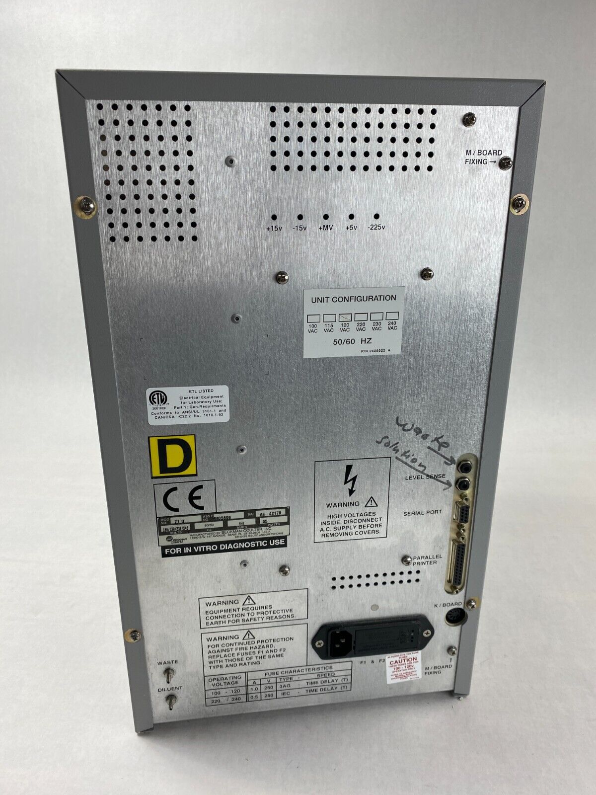 Beckman Coulter Z1 Coulter Particle Counter 6605698 W/ Controller