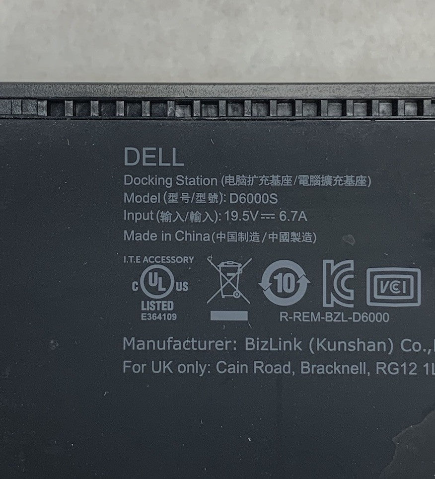 Dell D6000S 19.5V 6.7A Universal Docking Station10