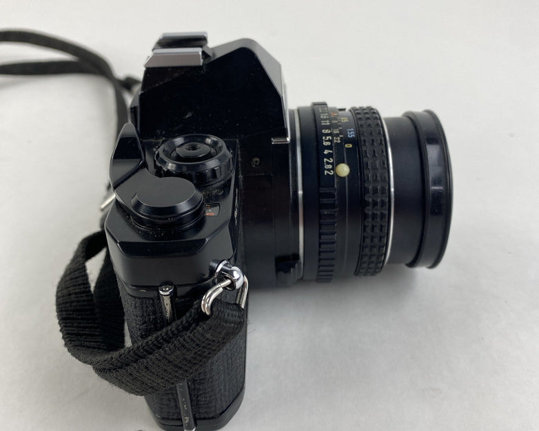 Pentax MV 35MM Film Camera w/ SMC Pentax-M 1:2 50 mm Lens - Untested for Parts