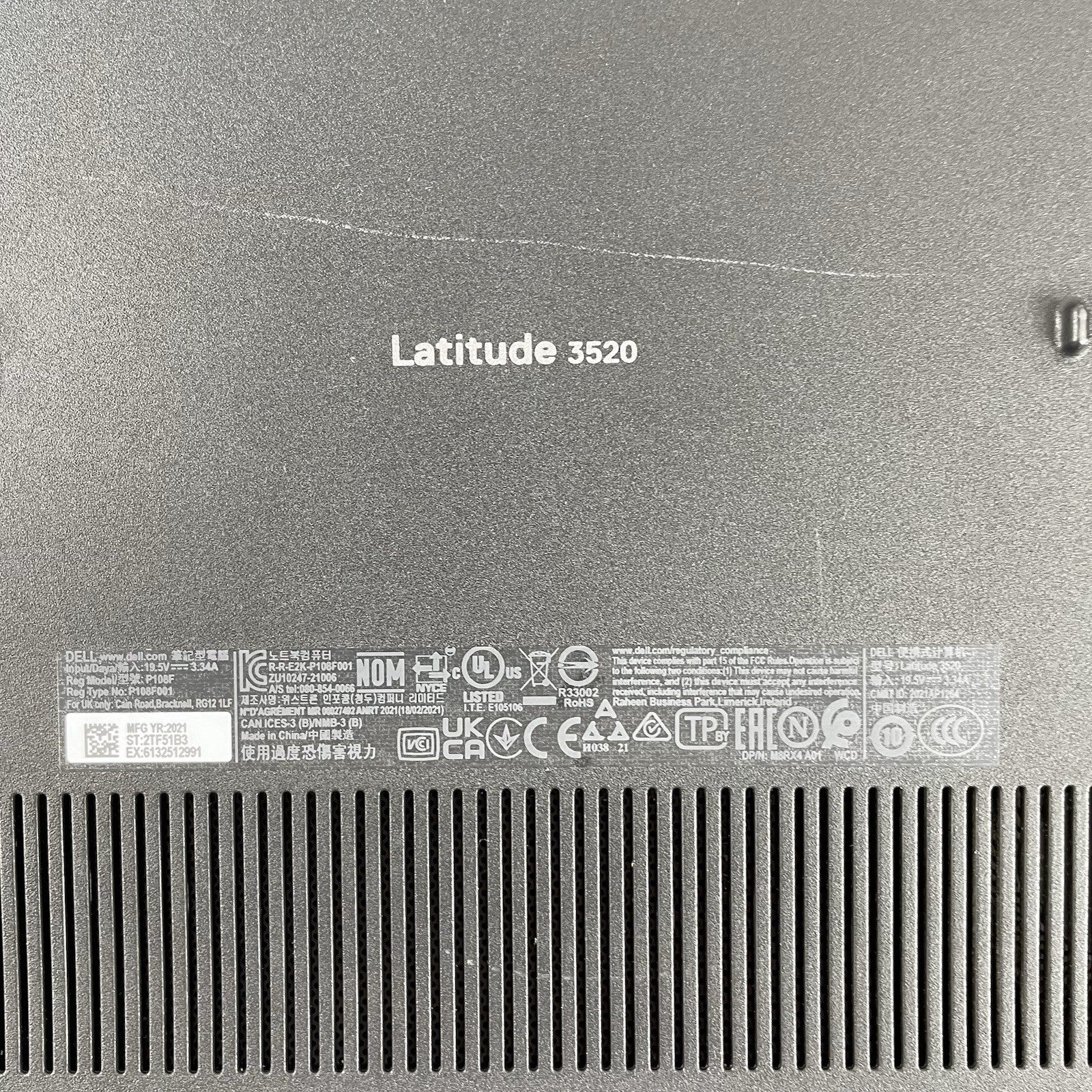 Dell Latitude 3520 15.6" i5-1135G7 2.40GHz 8GB RAM No SSD/OS/AC-Bad Heat Sensors14