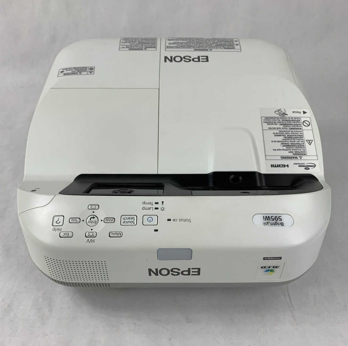 Epson BrightLink 595Wi H599A LCD Lamp Projector 788 Lamp Hours - No Remote3
