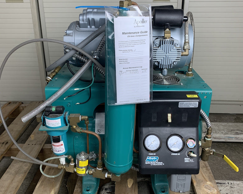 ADP Apollo A0C0S22D Dental Air Compressor Unit Oil Lubricated 1HP 230V