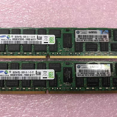 Samsung 16GB Kit 2x8GB 2Rx4 PC3L-10600R-09-11-E2-P2 Server Ram M393B1K70DH0-YH9Q