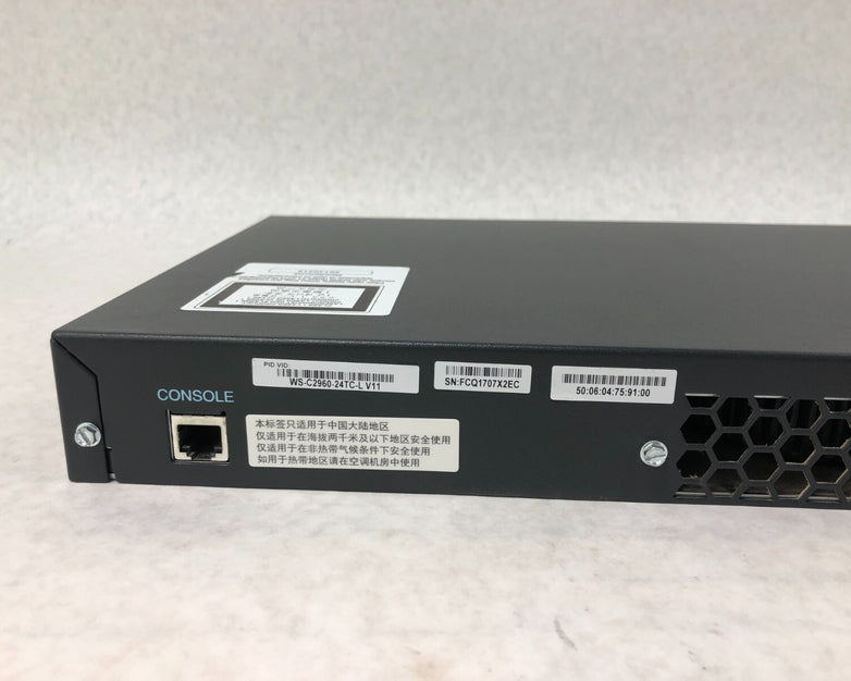 Cisco WS-C2960-24TC-L Catalyst 2960 Series 24-Port 10/100 Ethernet Switch