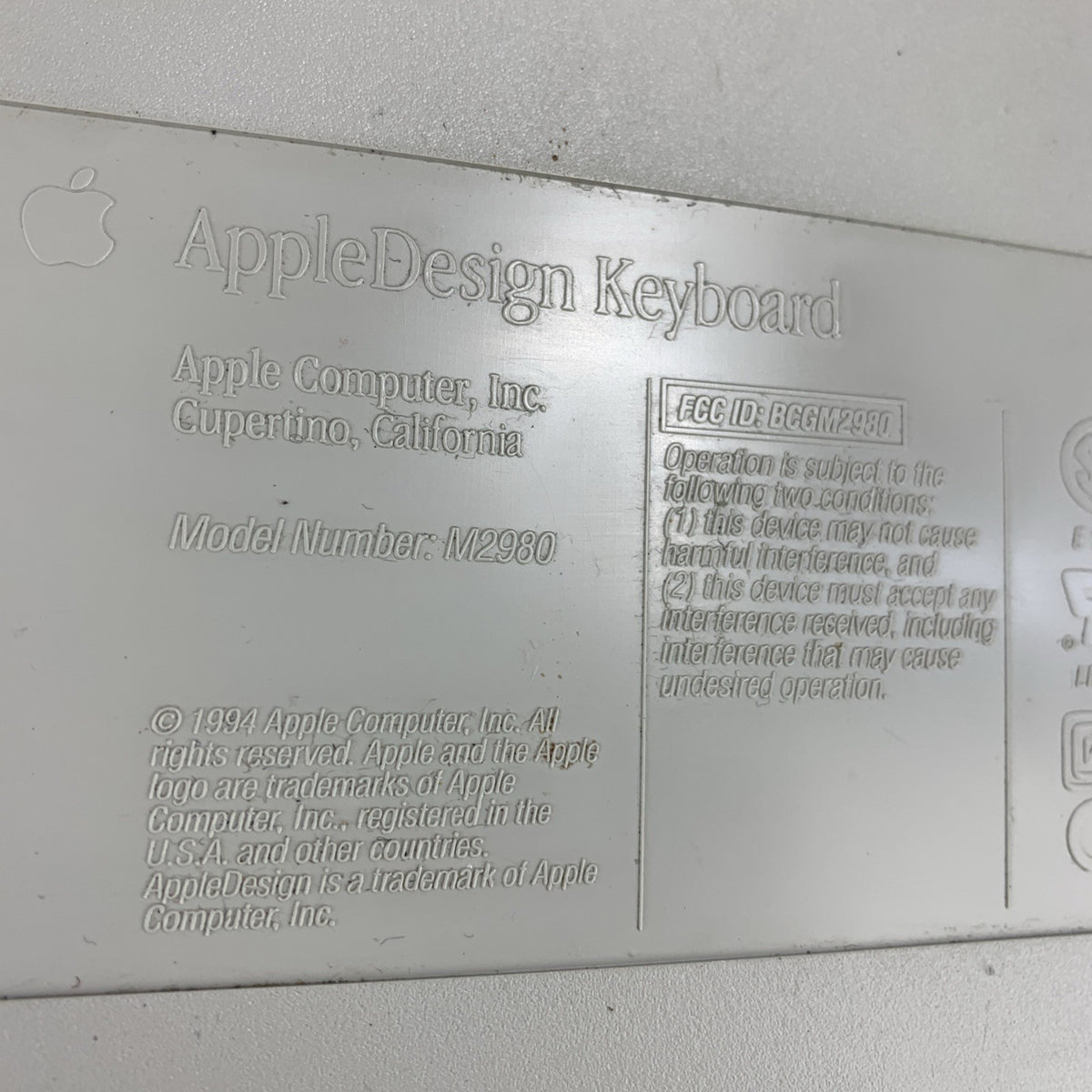 Vintage AppleDesign ADB Keyboard M29804