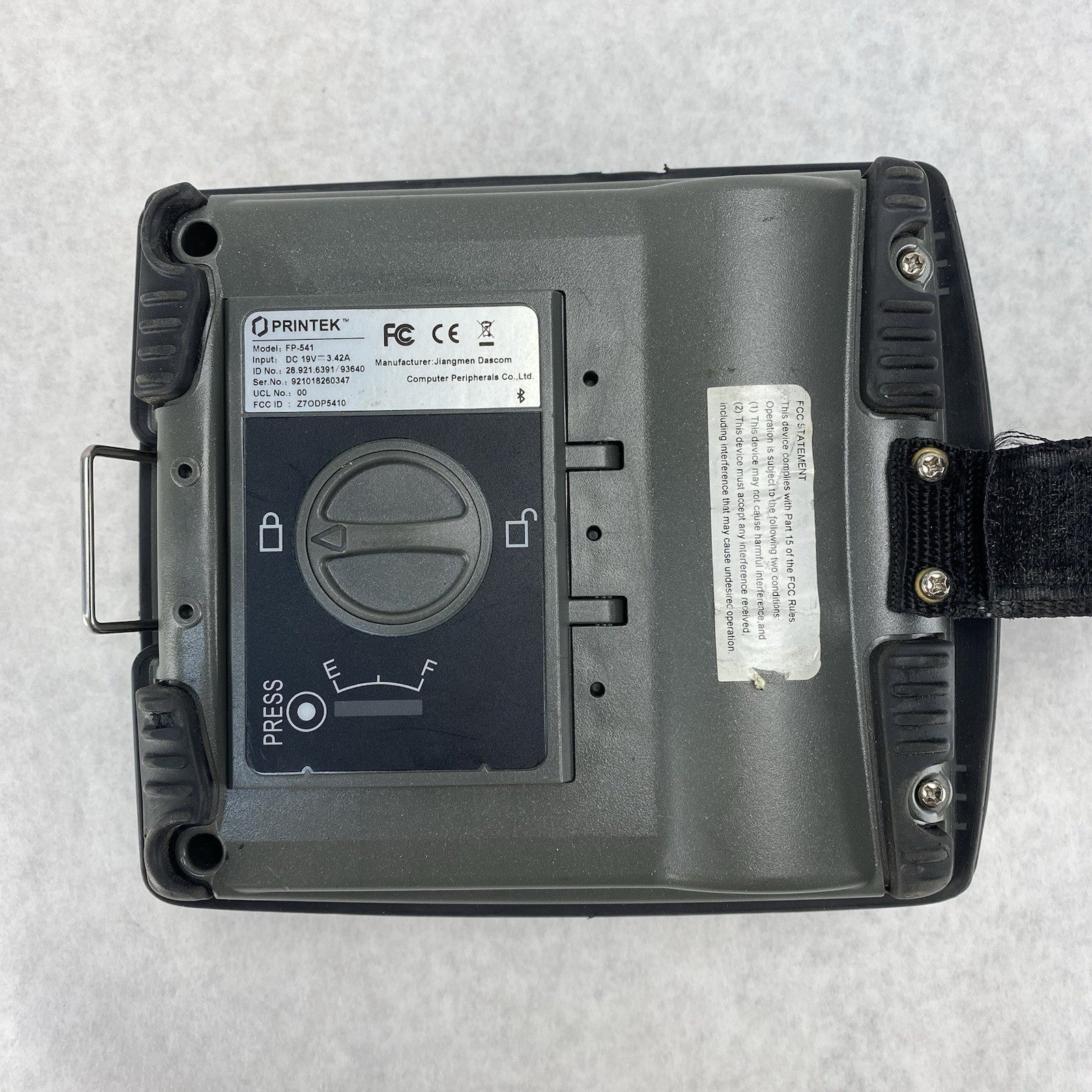 Printek FP541 Direct Thermal Printer No AC Adapter Partially Tested