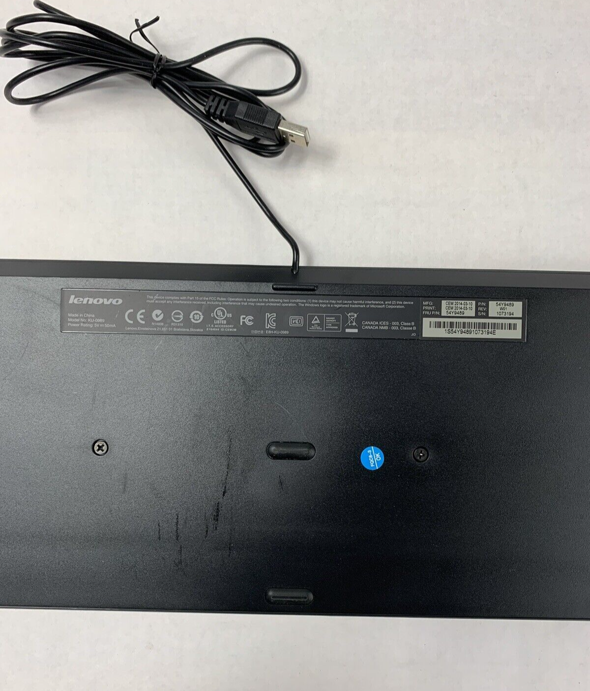 Lot of 3 Lenovo KU-0989 Keyboard 54Y9489