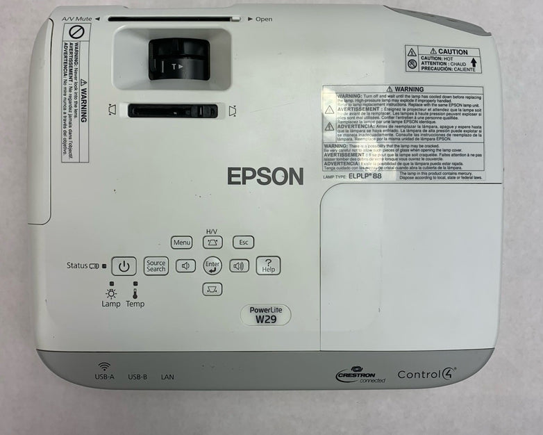 Epson PowerLite W29 H690A LCD Lamp Projector 3307 Lamp Hours - No Remote