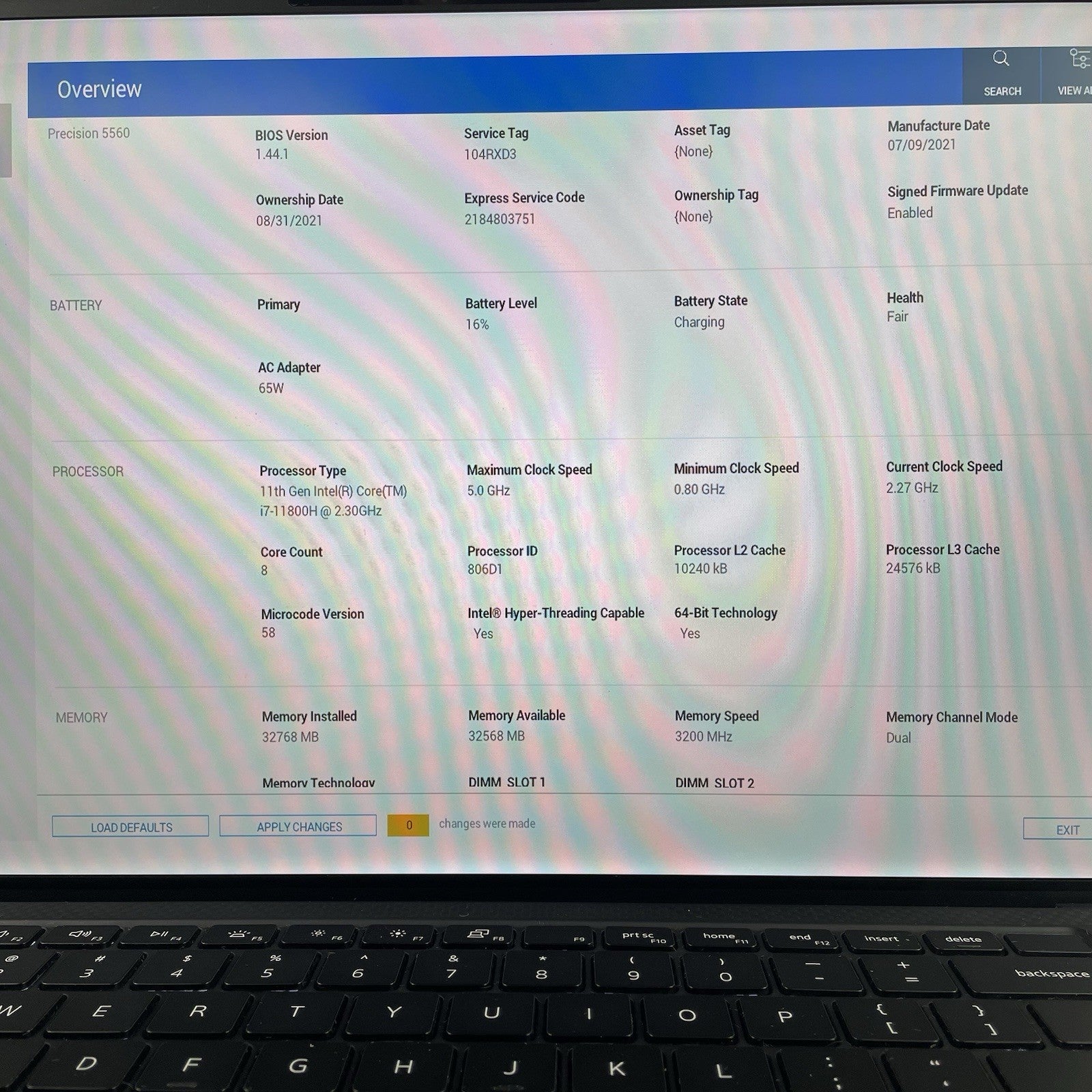 Dell Precision 5560 15.6" i7-11800H 2.30 GHz 32 GB RAM No SSD/OS/AC2