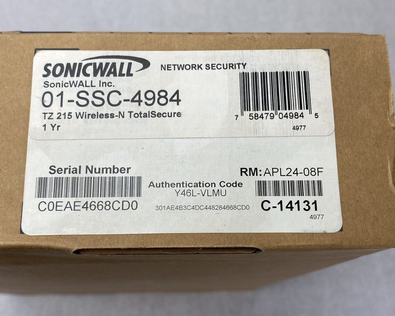 Sonicwall 01-SSC-4984 TZ 215 Wireless-N Network Security Appliance - Open Box
