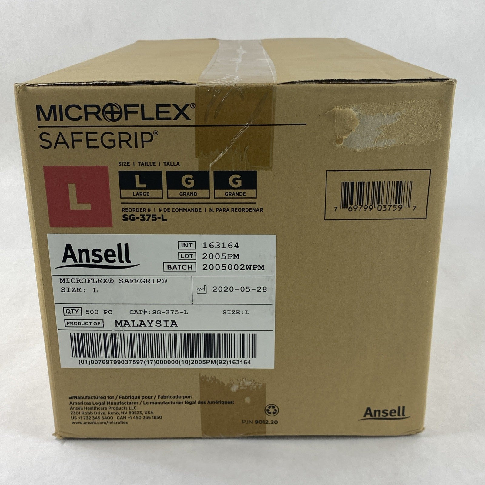 Ansell Microflex SG-375-L Exam Gloves Size L Blue - 500 Count1