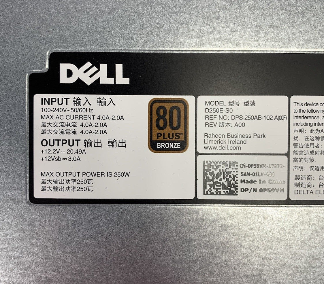 Dell D250E-S0 250W Switching Power Supply