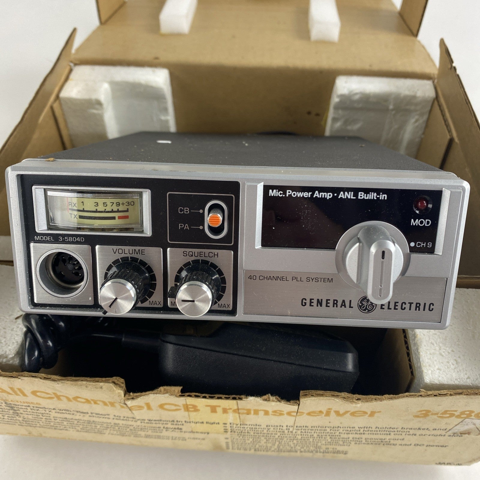 General Electric 3-5804 Mobile CB Transceiver Two Way radio6