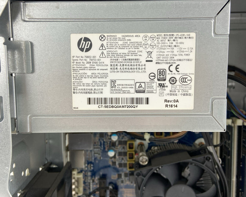 HP Z240 WorkStation MT Intel Core i3-6100 3.7GHz 8GB RAM No HDD No OS