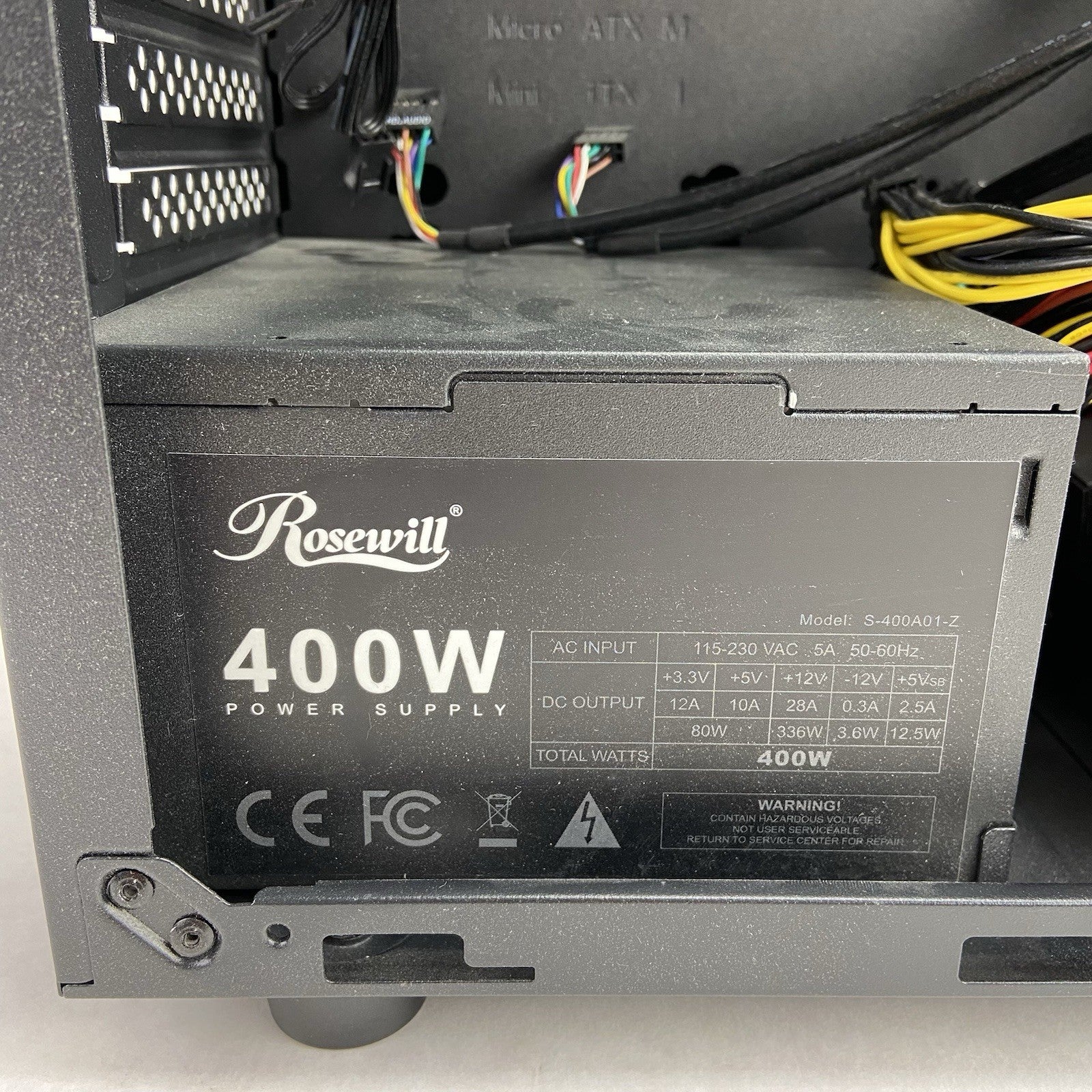 Rosewill FBM-X2-400 Micro ATX Mini Tower Computer Case Rosewill S-400A01-Z 400W8
