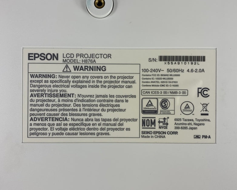 Epson BrightLink Pro 1470Ui H876A LCD Laser Projector No Remote - Green Flicker