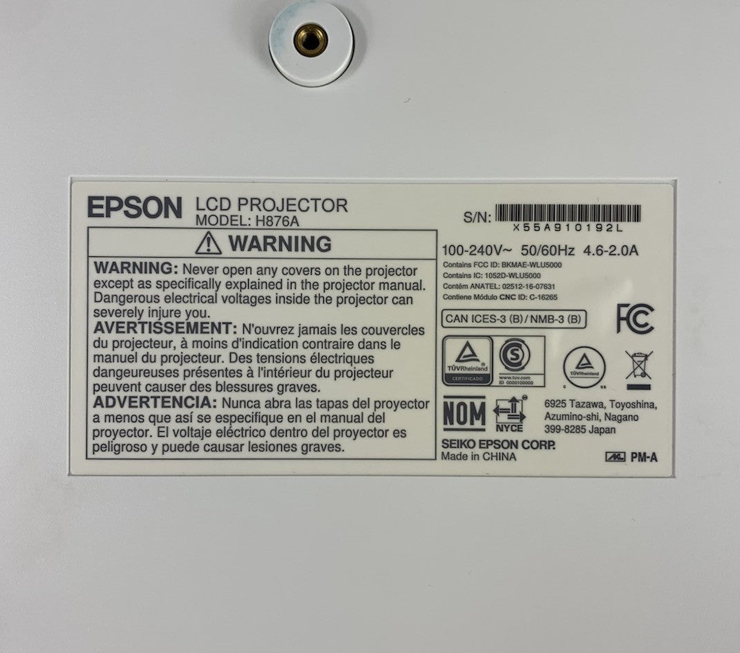 Epson BrightLink Pro 1470Ui H876A LCD Laser Projector No Remote - Green Flicker7