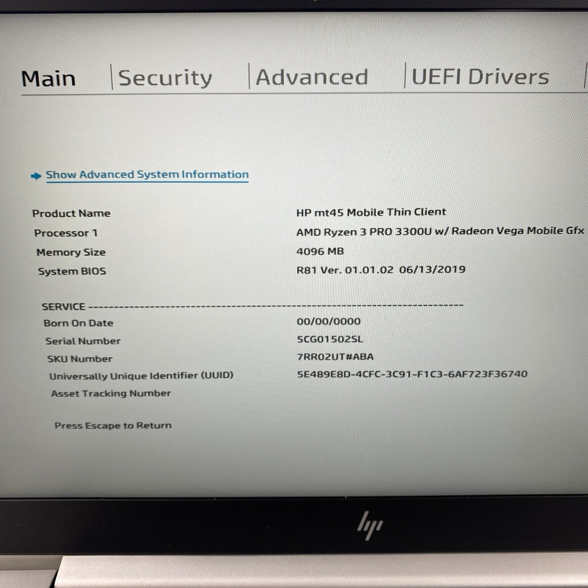 MT45 14" Ryzen 3 Pro - 3300 2.10 GHz 4GB RAM No SSD/OS/AC/BATT - Bad Keyboard3