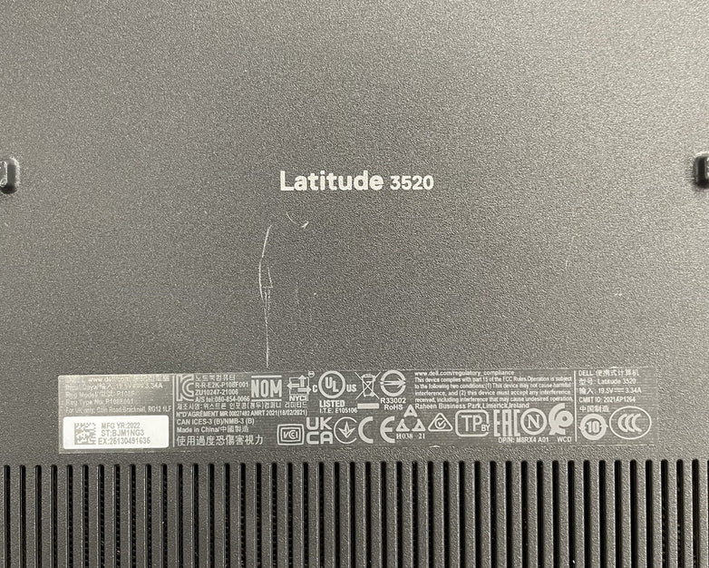 Dell Latitude 3520 15.6" i5-1135G7 2.40 Ghz 8 GB RAM No SSD/OS/AC