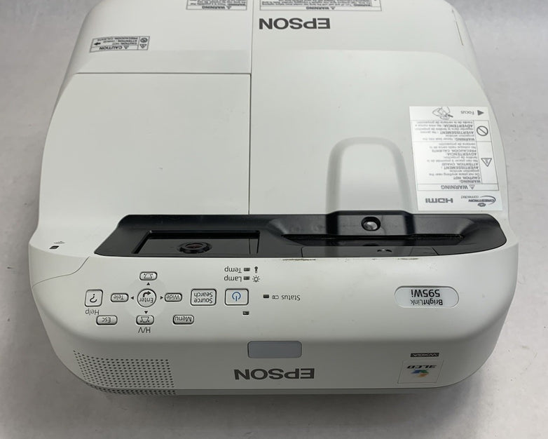 Epson BrightLink 595Wi H599A LCD Projector 1876 Lamp Hours - No Remote Loud Fan