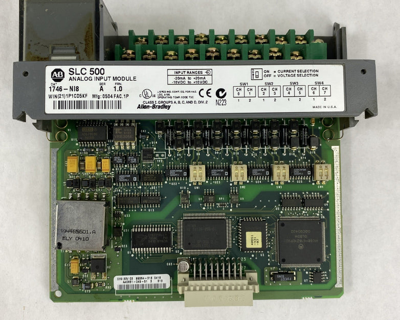 Allen-Bradley SLC500 Analog Input Module 1746-NI8 Ser. A FRN 1.0 - Untested