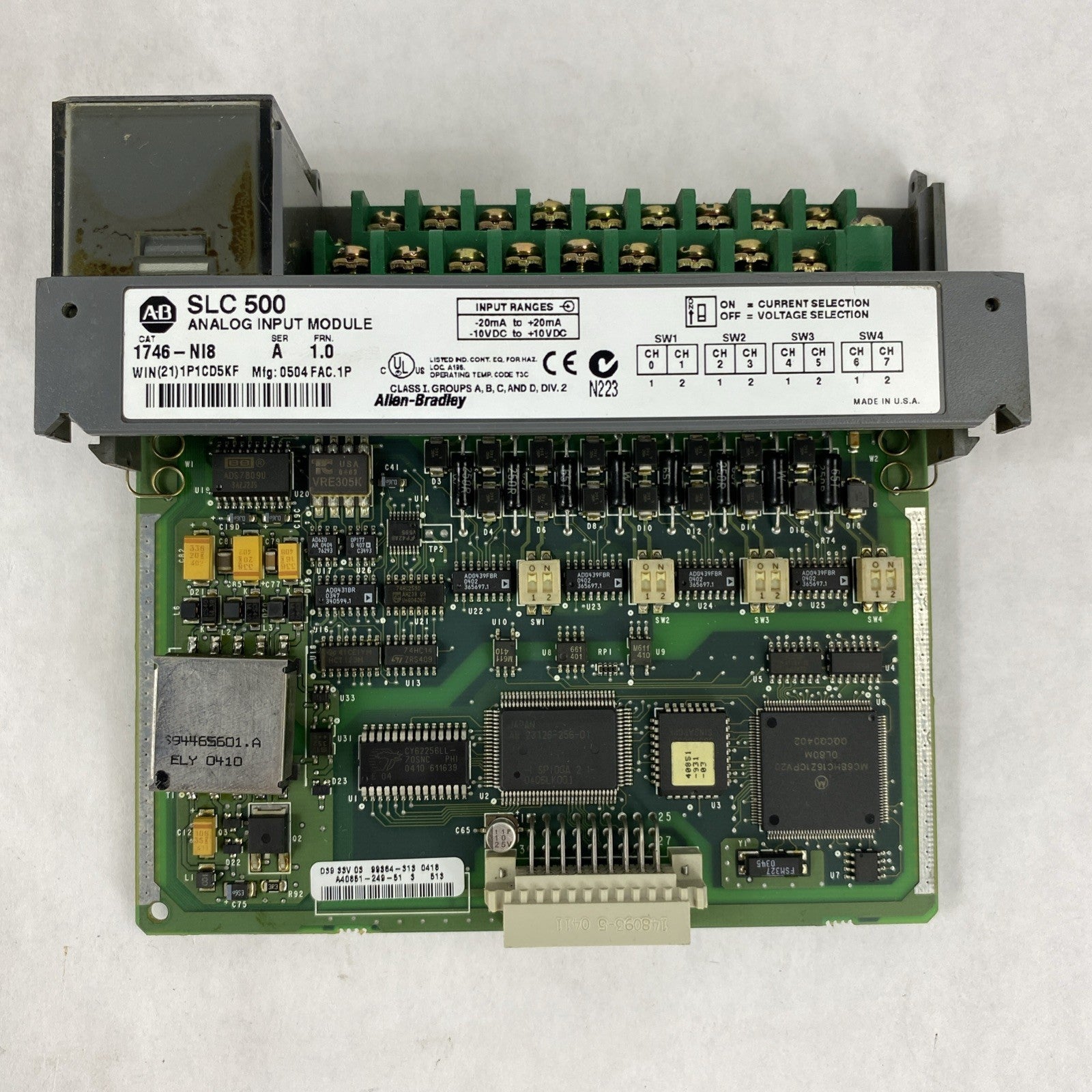Allen-Bradley SLC500 Analog Input Module 1746-NI8 Ser. A FRN 1.0 - Untested2