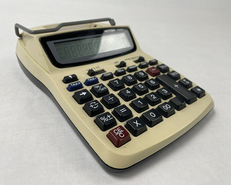 Victor 1208-2 Compact Printing Calculator No Power Cord Battery-Use Only