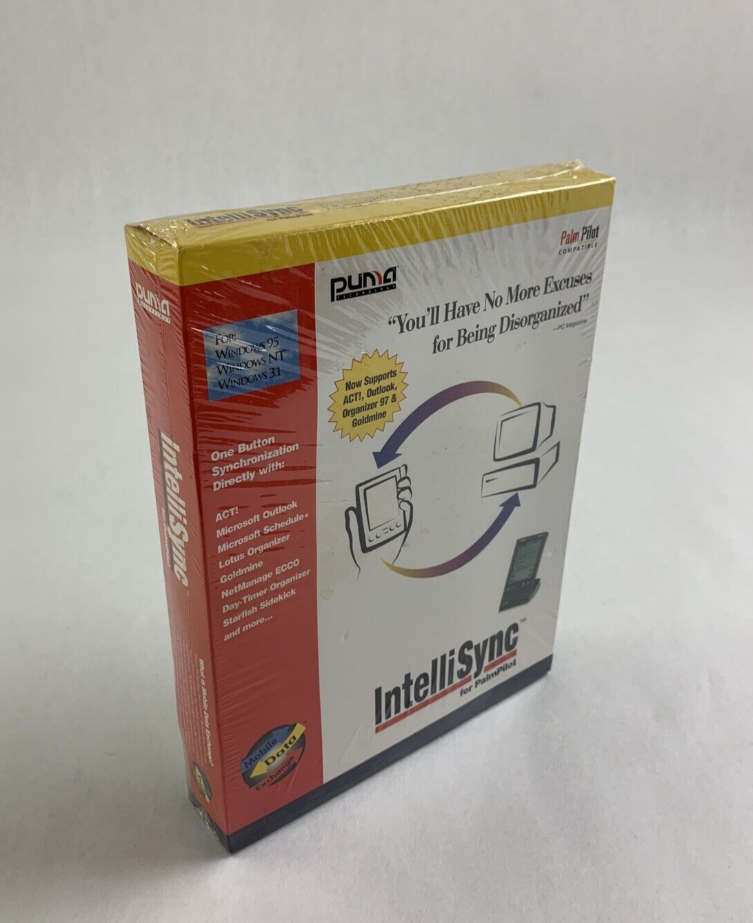 New PalmPilot IntelliSync Window 95 NT 3.1 Puma Mobil Data Exchange Tech 1997
