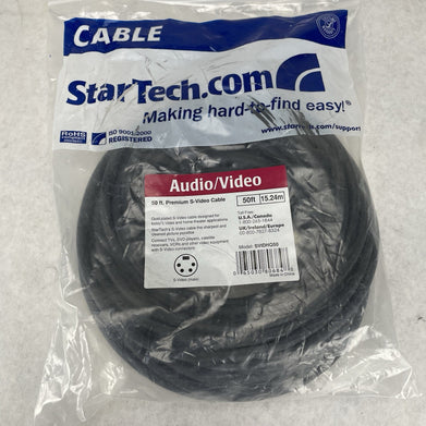 StarTech 50ft Premium Gold Plated S-Video Cable