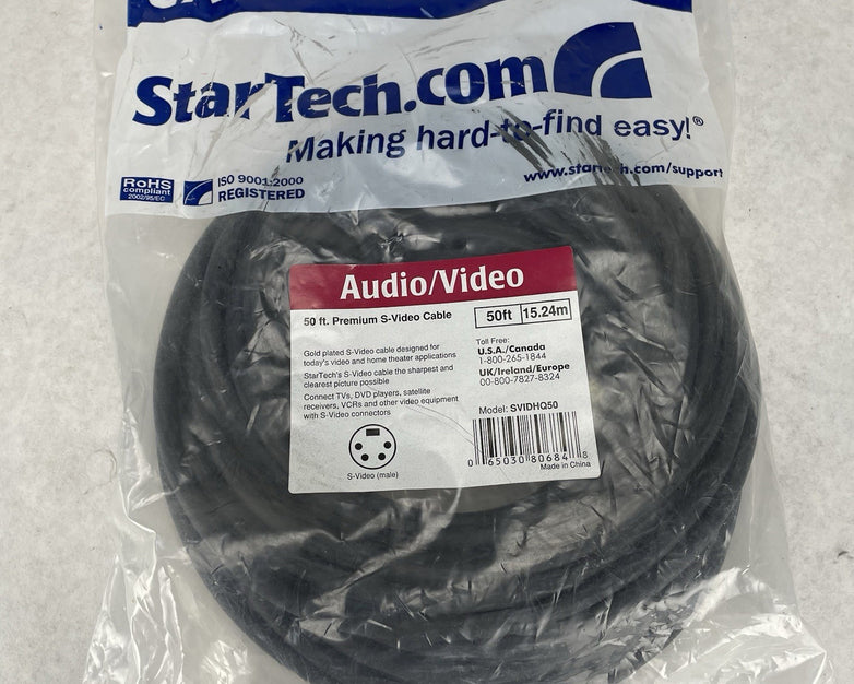 StarTech 50ft Premium Gold Plated S-Video Cable