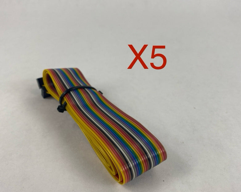 24 Pin 4ft Multi Coloured Flat Ribbon Cable Wire Lot of 5