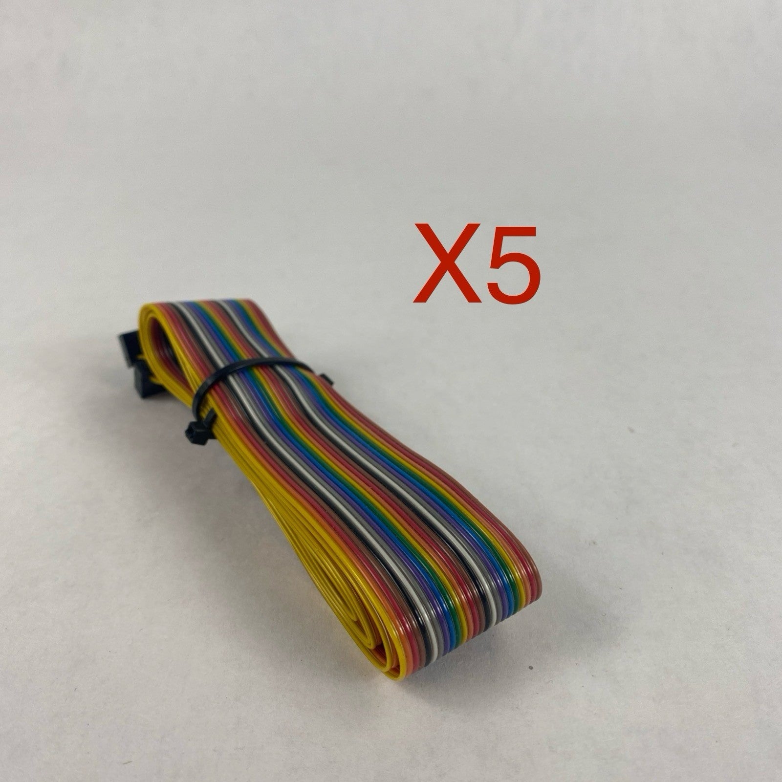 24 Pin 4ft Multi Coloured Flat Ribbon Cable Wire Lot of 50