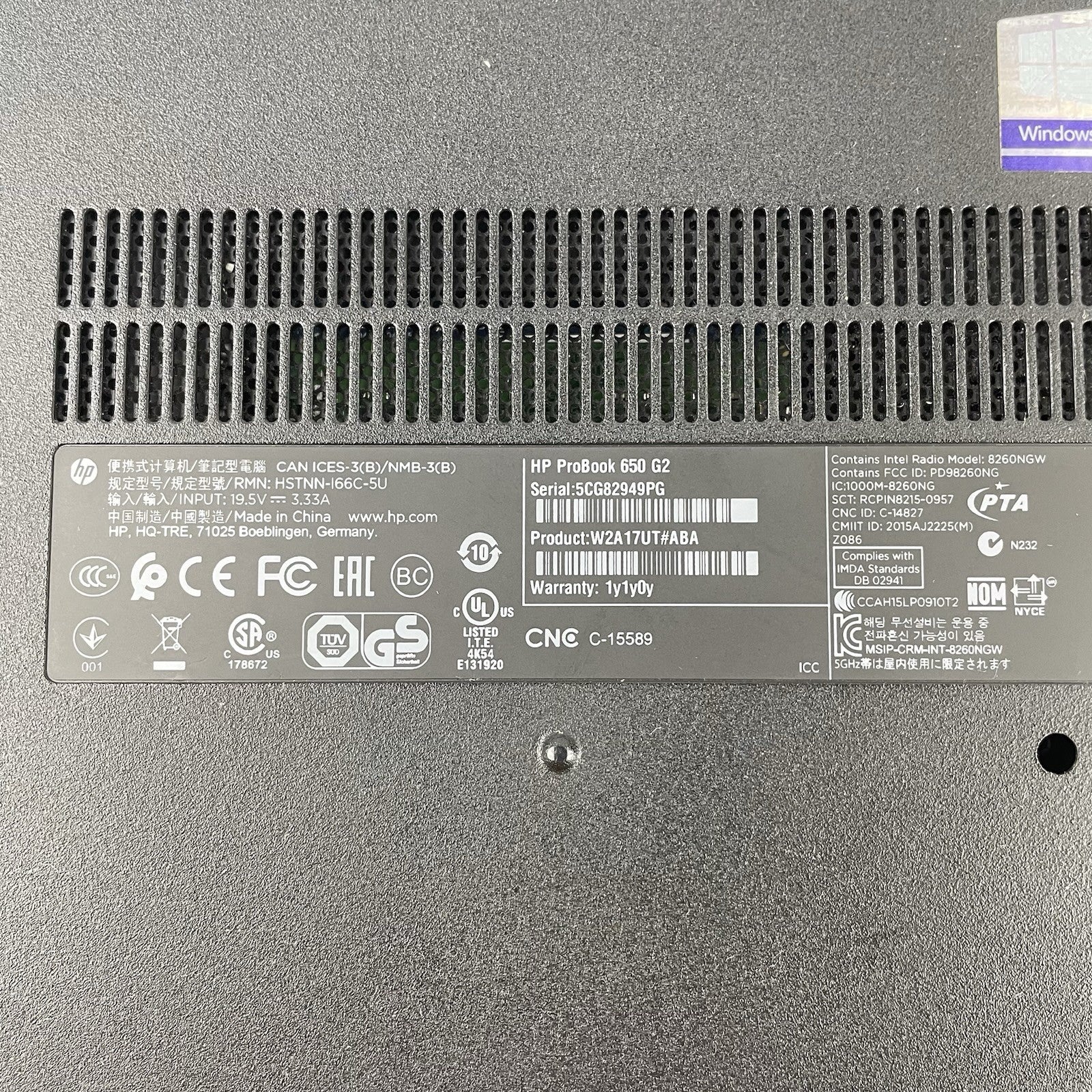 HP ProBook 650 G2 15.6" i5-6200U 2.30GHz 8GB RAM No SSD/OS/AC/Batt - READ14