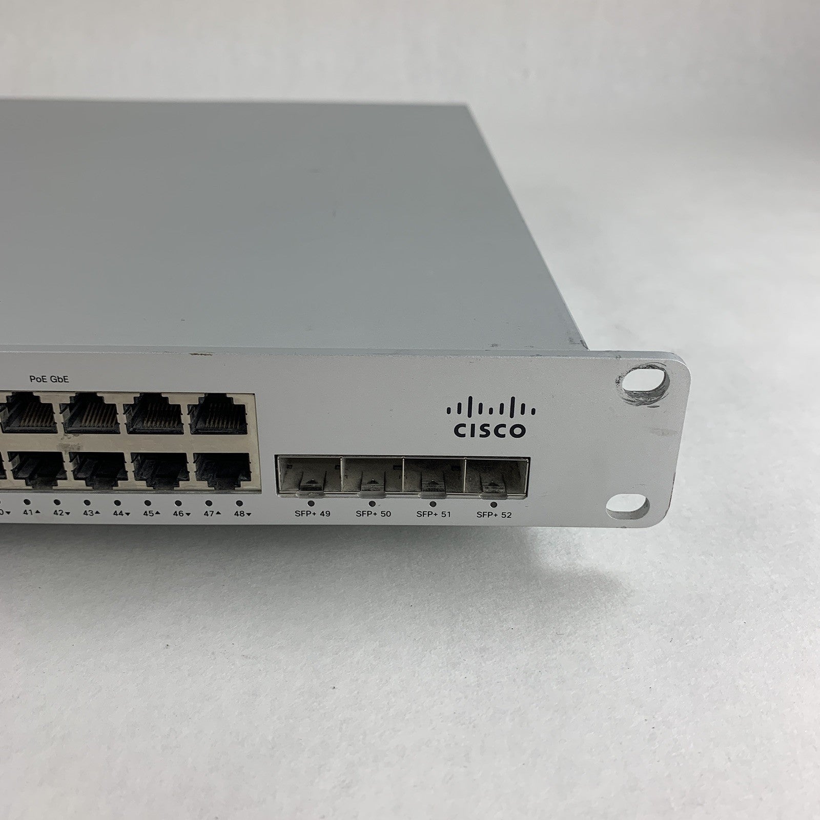 Cisco Meraki MS350-48FP-HW 48-Port PoE+ Ethernet Switch Tested Reset Port 25 Bad