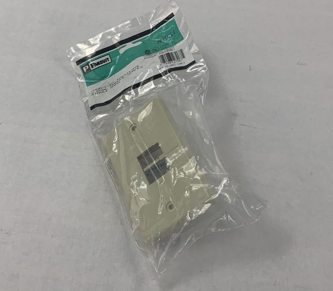 Panduit MFPD2EI MINI-COM Faceplate 1-Gang, 2-Module 2 Port Ivory