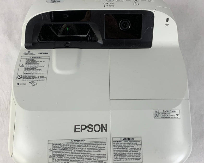 Epson BrightLink 595Wi H599A LCD Lamp Projector 876 Lamp Hours - No Remote
