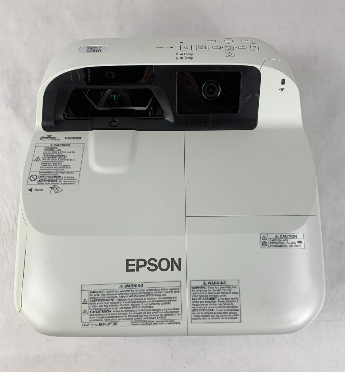 Epson BrightLink 595Wi H599A LCD Lamp Projector 876 Lamp Hours - No Remote5