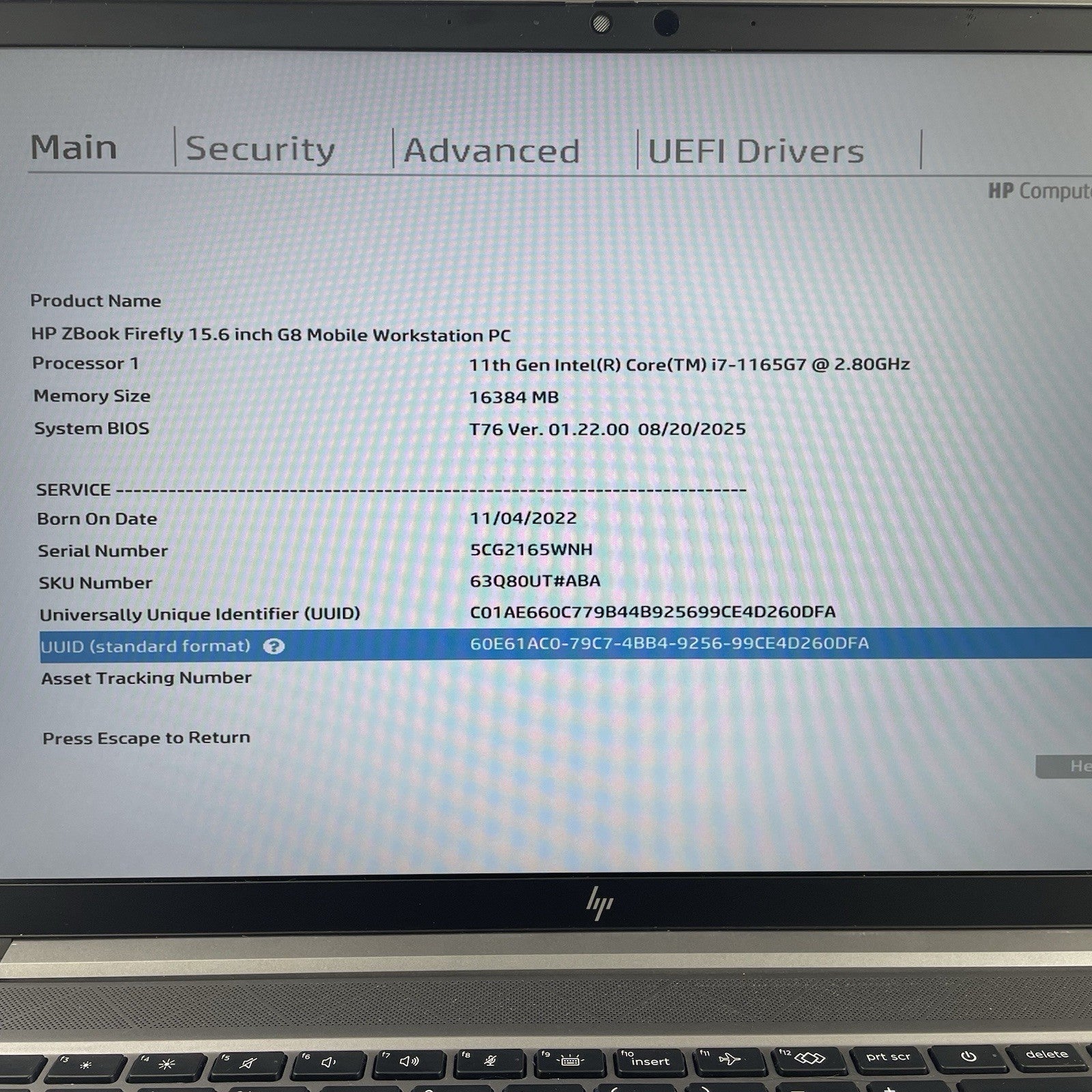 HP ZBook FireFly 15 G8 15.6" i7-1165G7 2.80 GHz 16 GB RAM No SSD/OS/AC2