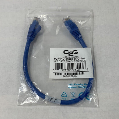 C2G 27140 1ft Cat6 Patch Cable (Lot of 2)