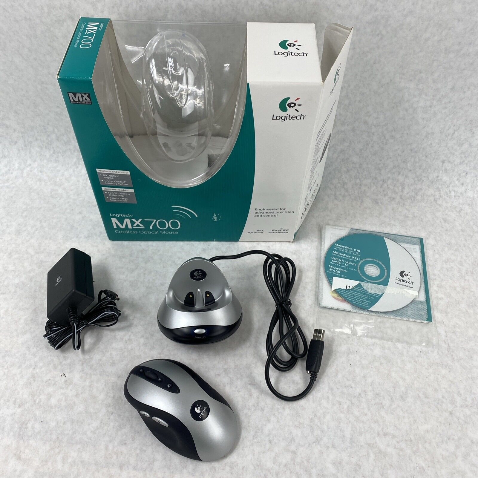 Logitech MX700 Cordless Optical Mouse 930754-0403 STICKY Rubber Grip