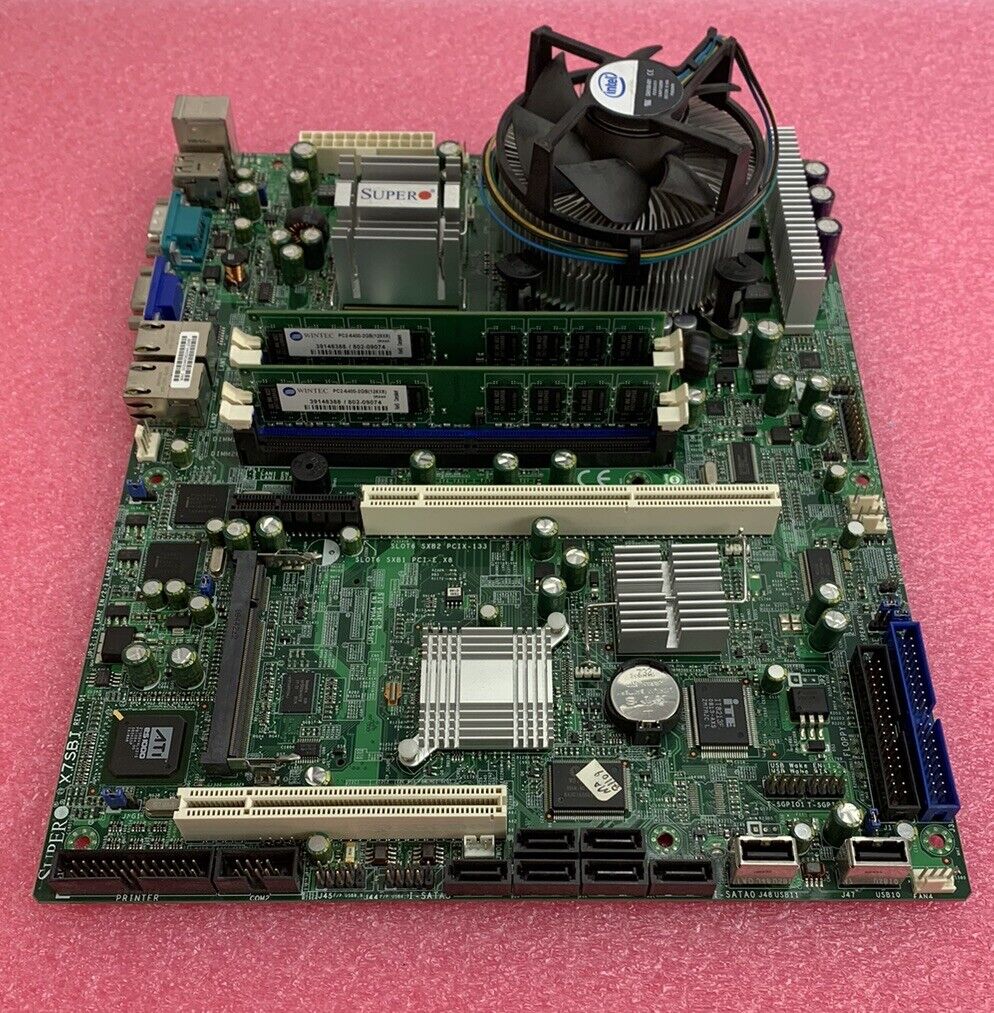 SuperMicro X7SBI Motherboard Intel Core 2 Quad Q6600 2.4GHz 4GB RAM w/ Shield