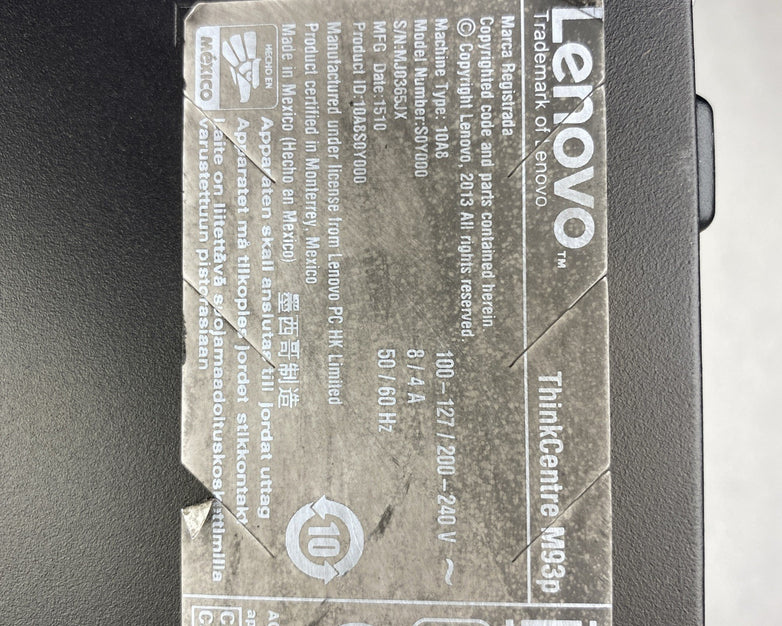 Lenovo ThinkCentre M93p SFF Intel Core i5-4570 3.20GHz 8GB RAM No HDD OS